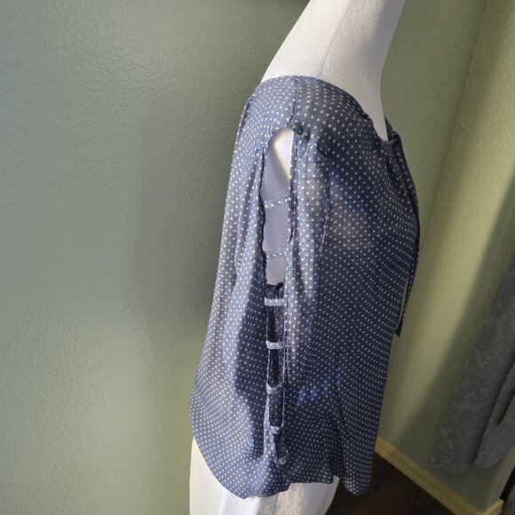 Gray Polk-a-Dot Blouse - Picture 2 of 4